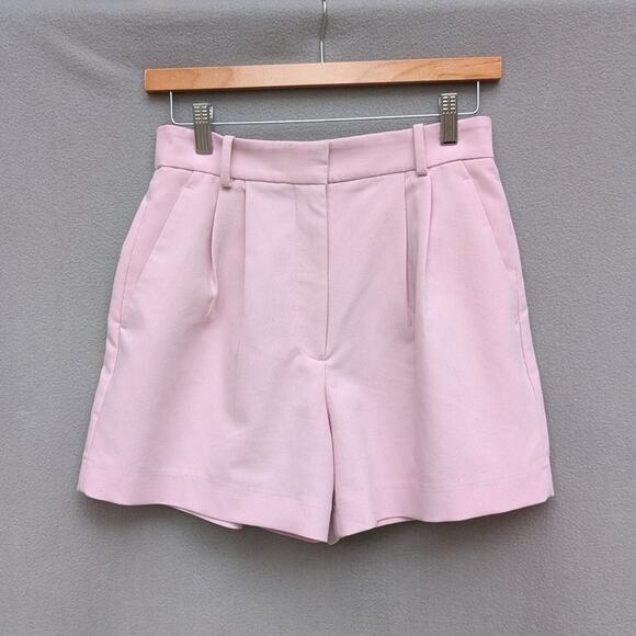 Abercrombie Fitch Pink Pleated Front High Waist Mini Shorts, size 26/2 - Picture 1 of 9